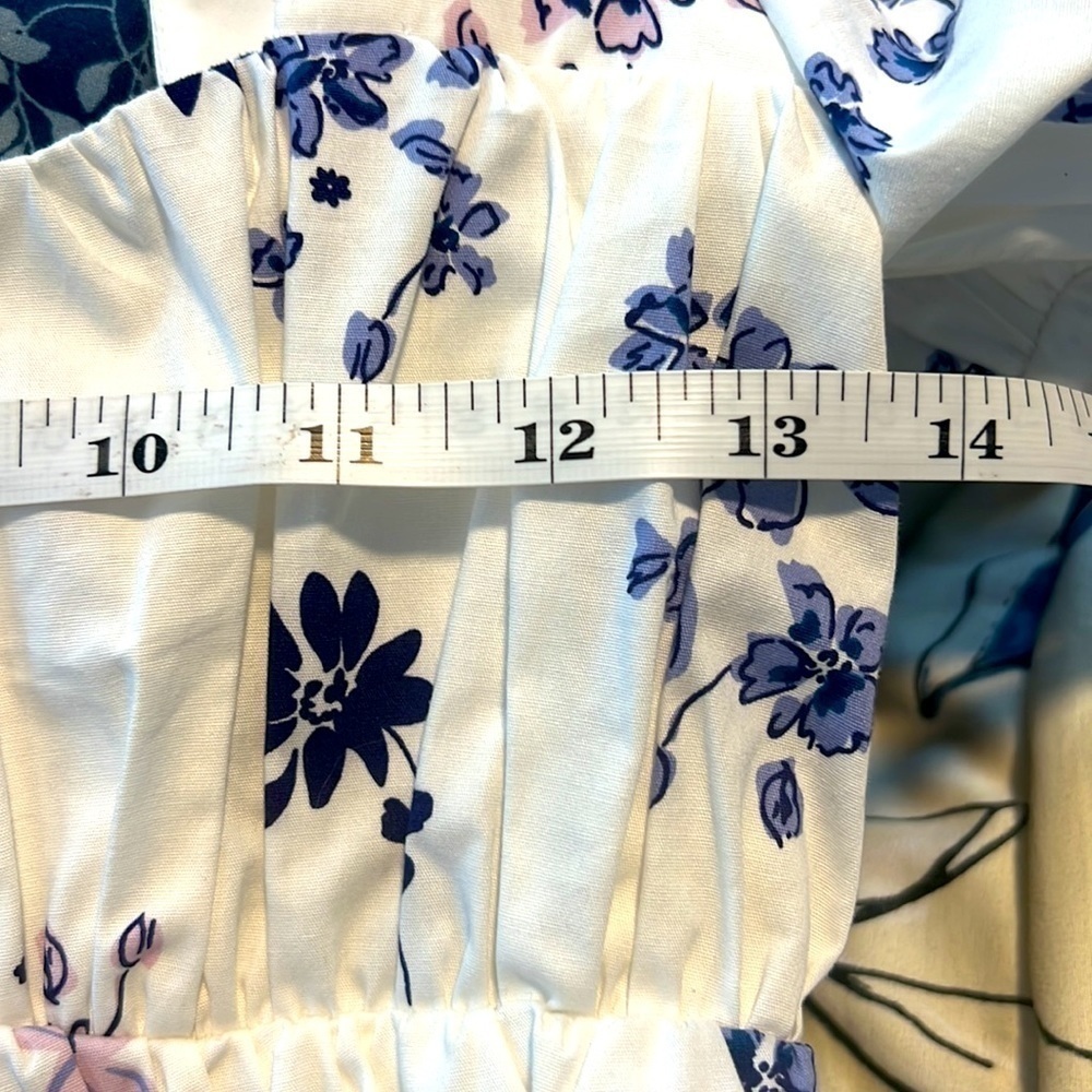 ⭐️NWT,WAYF Gathered Bustier,Floral Sweetheart Neck,Puffed Sleeve,RuchedMSRP $128 - Picture 7 of 8